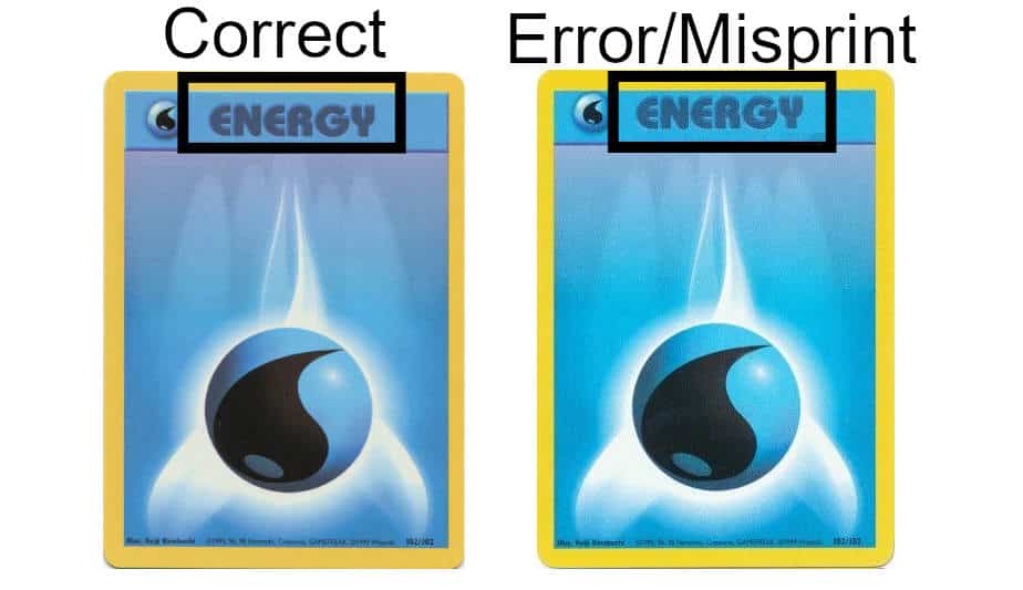 Correct Versus Margin Spacing Water Energy Error-Misprint