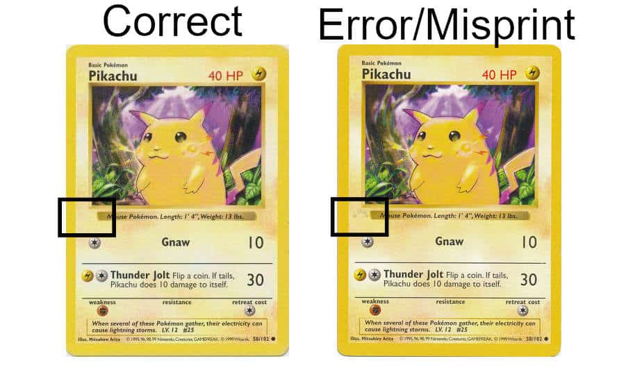 Correct Versus Phantom-Ghost Pikachu Error-Misprint