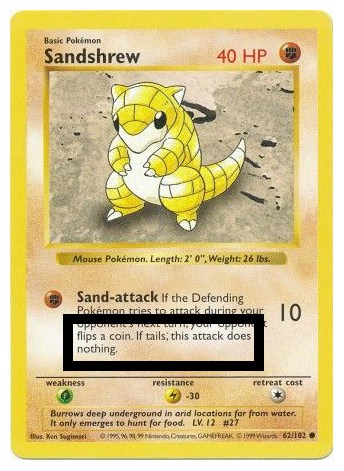 Shadowless Sandshrew Error-Misprint 'this attack does nothing'